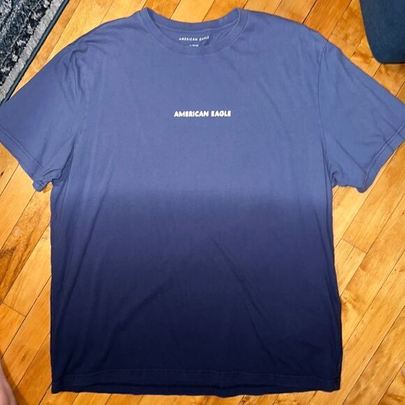 American Eagle AE Cotton Short Sleeve Tee Shirt Ombré Blue size XL - Picture 2 of 8